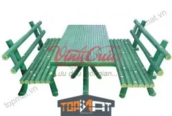 Bàn ghế giả tre - Xanh