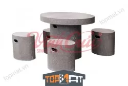 Bộ bàn ghế bê tông nhẹ màu tím Bình Định