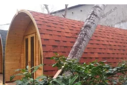 Ngói đá Bitum phủ đá đa tầng Cana màu đỏ