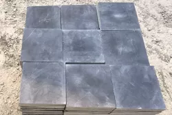 Đá xanh đen mài 15x15x2 cm