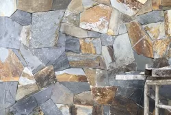 Đá rối vàng đa sắc Lai Châu ốp tường cắt cạnh