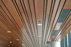 Trần nhôm Austrong B130-Shaped màu vân gỗ