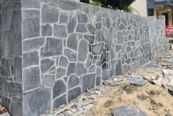Đá rối slate đen Lai Châu ốp tường