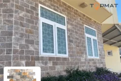 Đá dăm kết vàng mài bóng vát cạnh 10x20cm