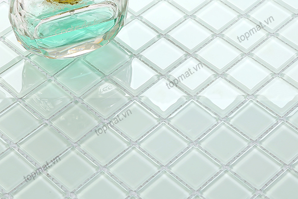 Gạch mosaic thủy tinh trắng đẹp