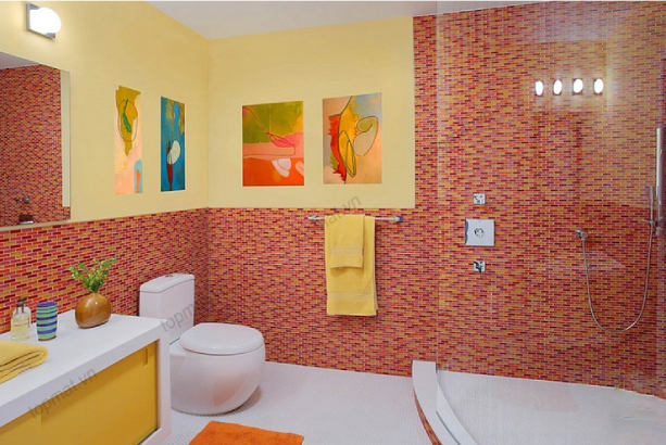 mẫu gạch mosaic ốp nhà tắm gam màu rực rỡ