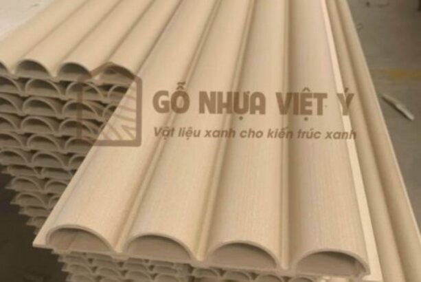 gỗ nhựa ốp trần bán nguyệt sóng to