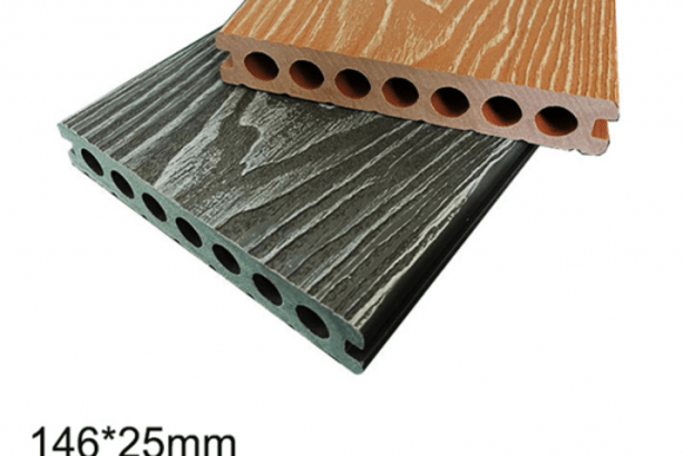Sàn gỗ nhựa bể bơi Ecowood ngoài trời 1 lớp vân 3D EW-3D02 