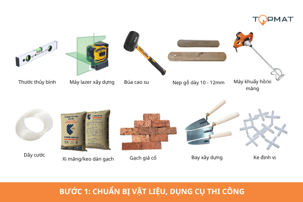 thi công gạch giả cổ ốp tường 1