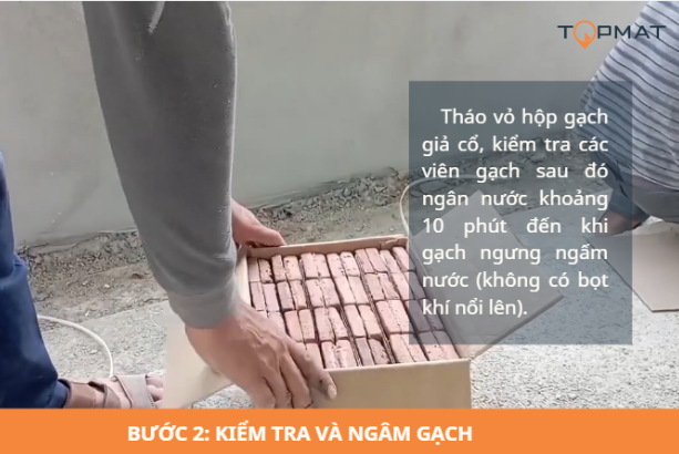 thi công gạch giả cổ ốp tường 2