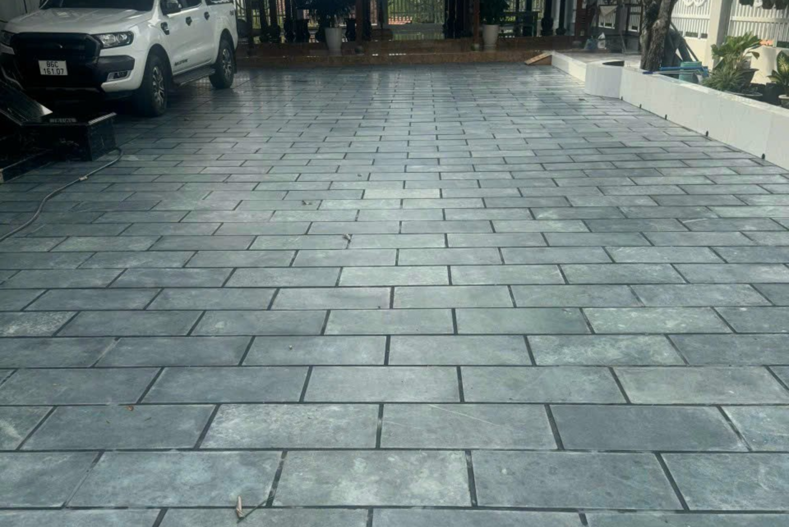 Đá xanh rêu Thanh Hóa mài hone lát vỉa hè 