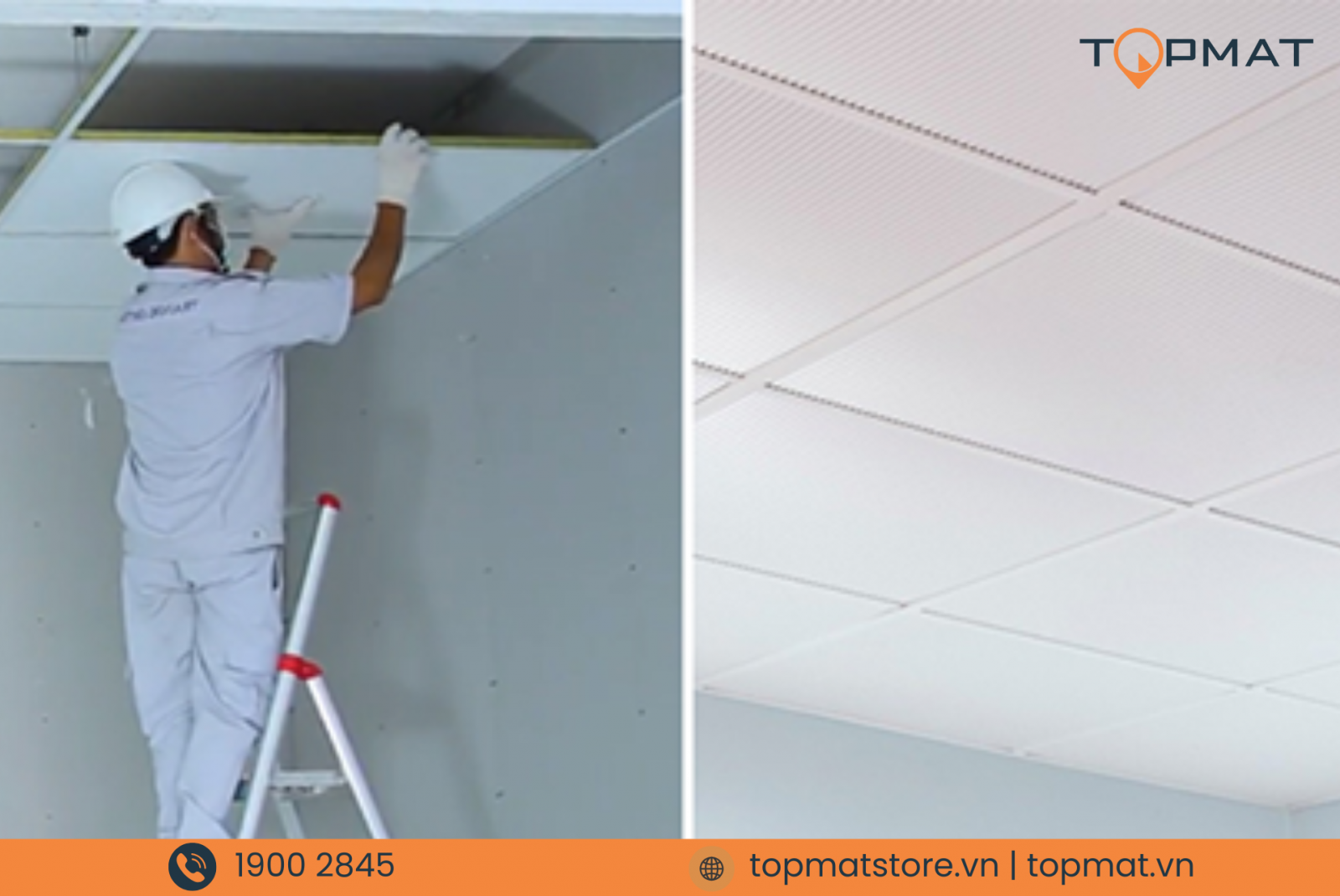 Trần nhôm Clip - in 600x600 dễ dàng thi công, lắp đặt, bảo trì.