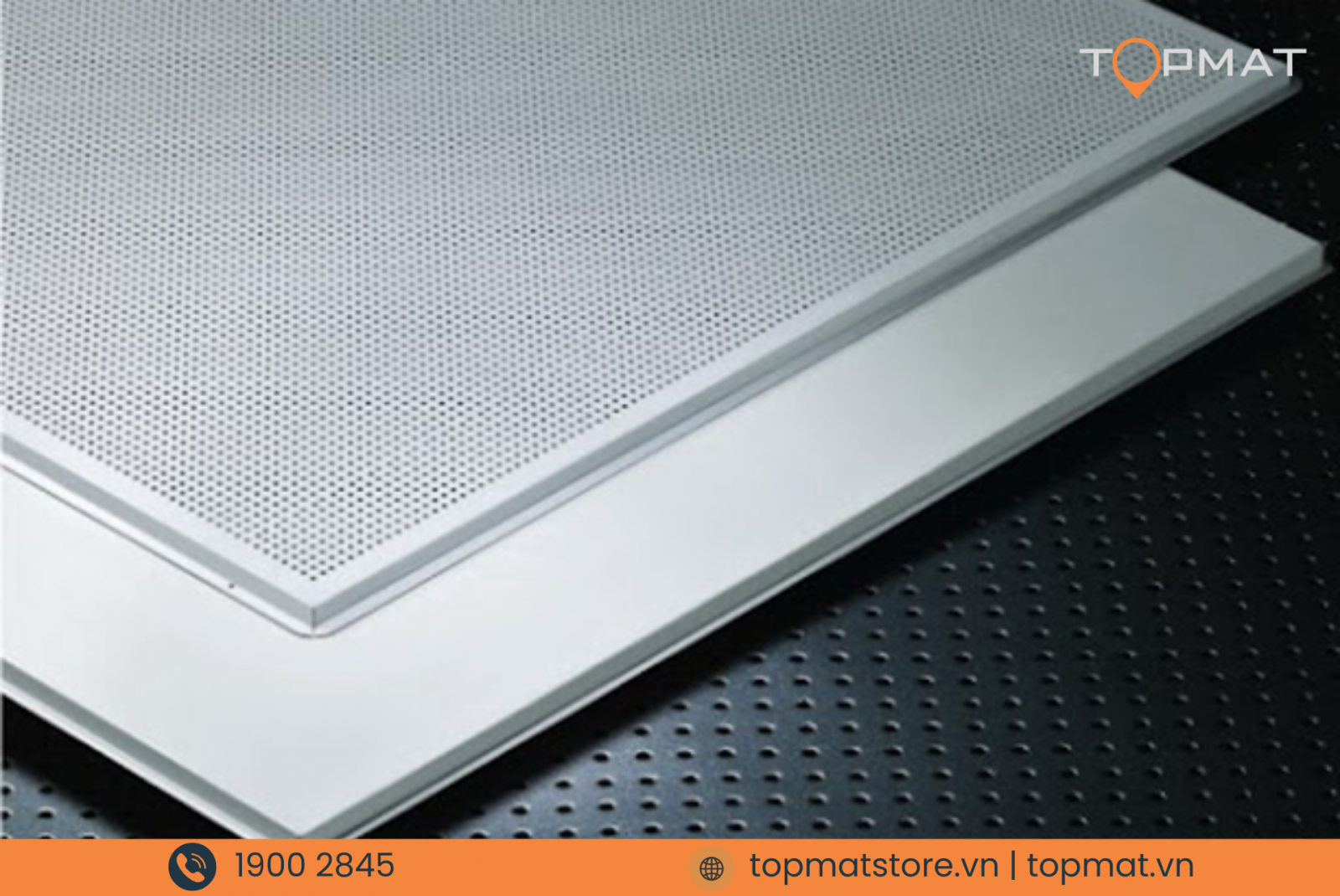 Tấm trần nhôm đục lỗ tiêu âm và tấm trần nhôm phẳng kích thước 600x600