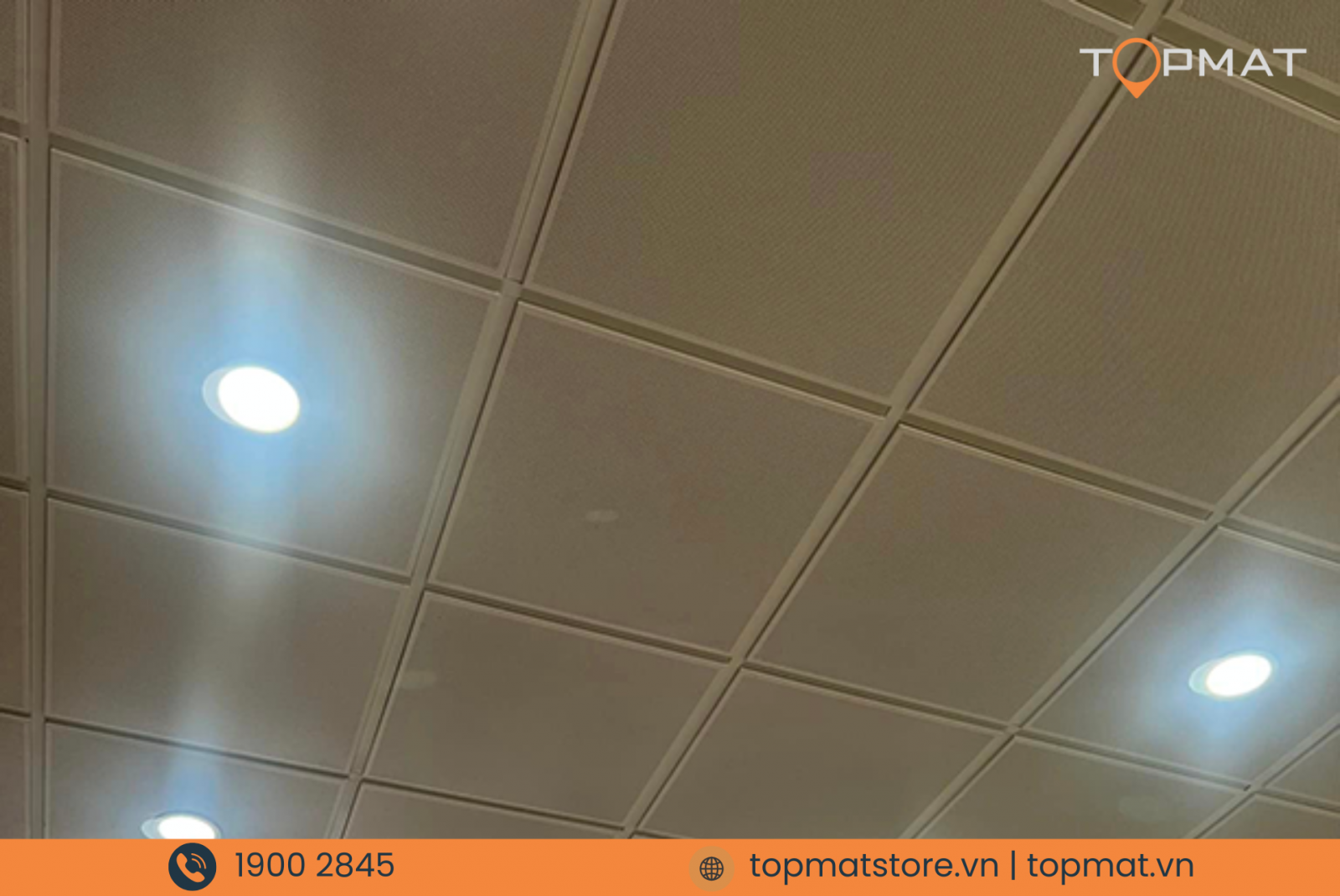 Trần nhôm Lay in 600x600 trong công trình thực tế.