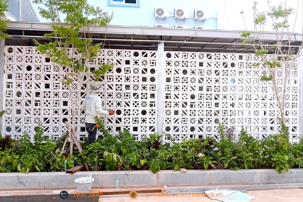 Sự kết hợp các mẫu gạch thông gió xi măng đẹp nhất tạo nên hàng rào độc đáo, ấn tượng