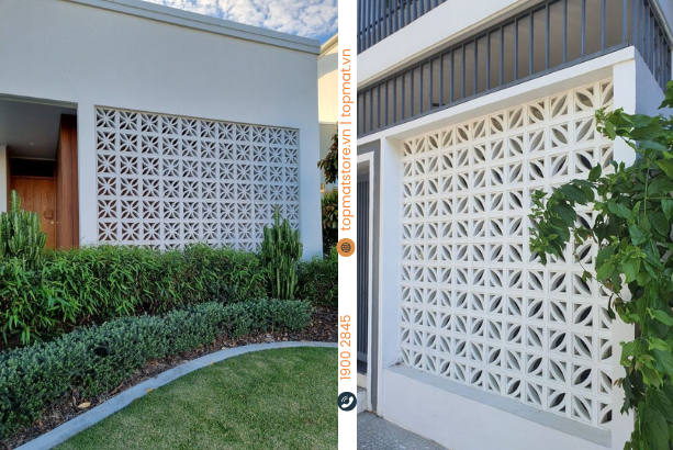 Mẫu gạch bông gió xi măng đẹp tạo bức tường rào ấn tượng tạo điểm nhấn không gian sống