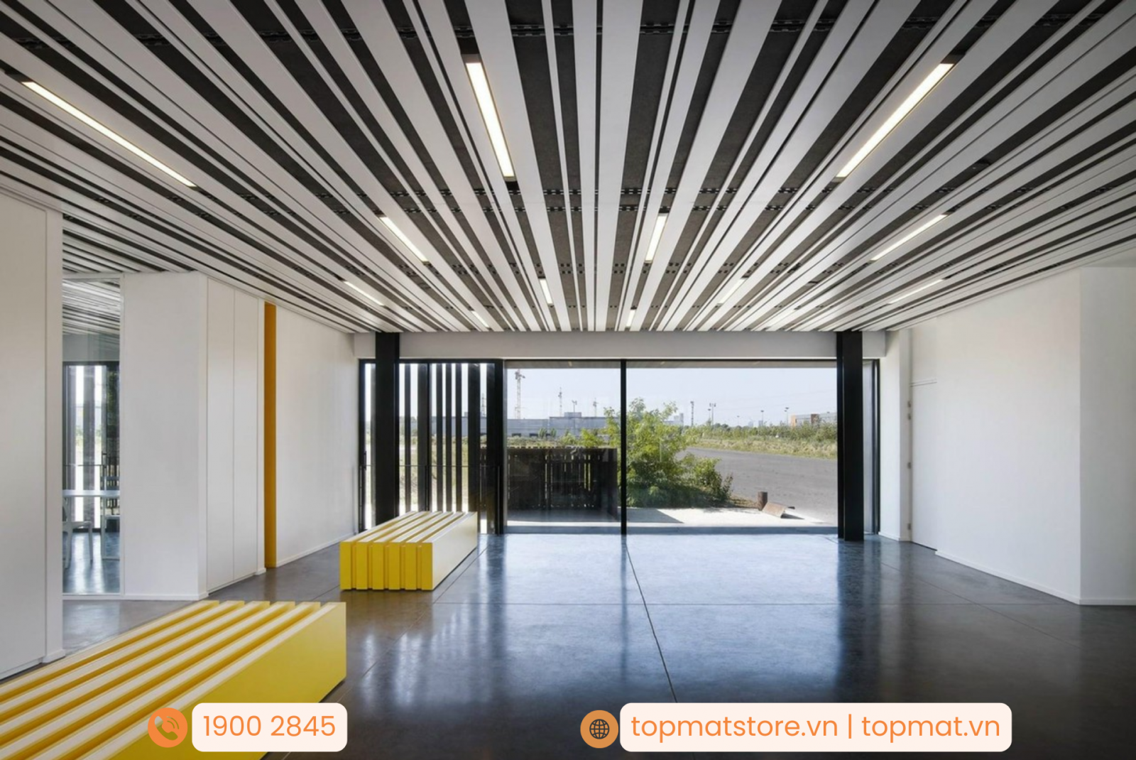 Trần nhôm B-multi shaped trong công trình thực tế