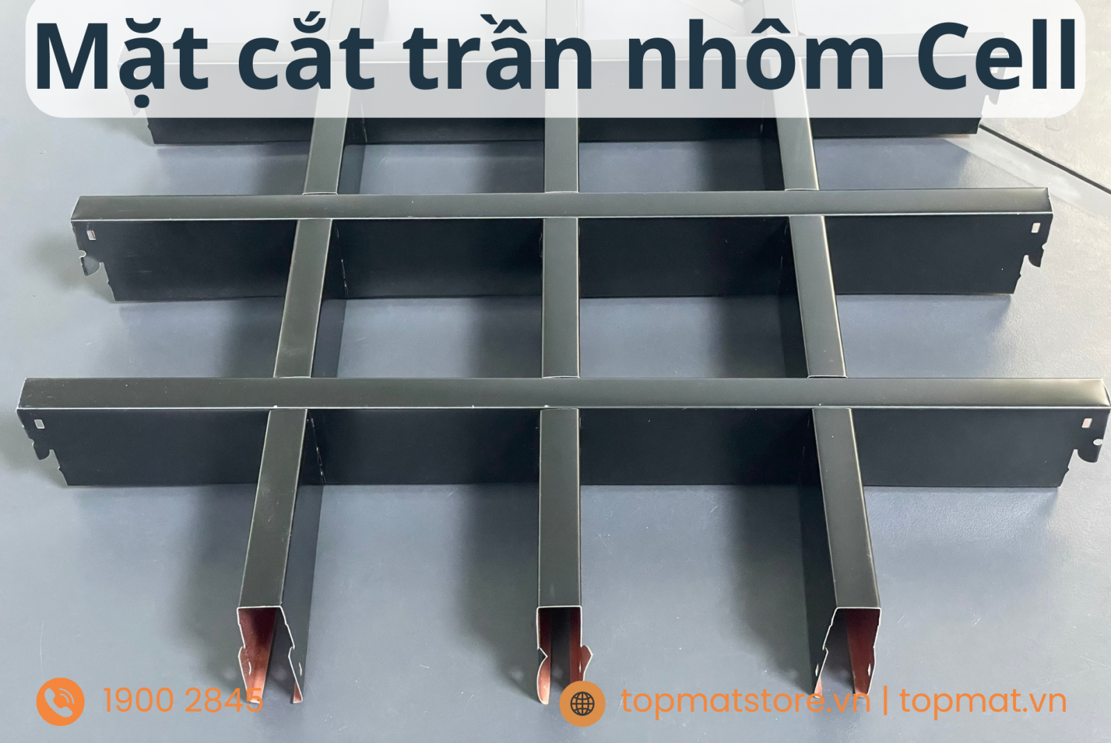 Mặt cắt trần nhôm caro