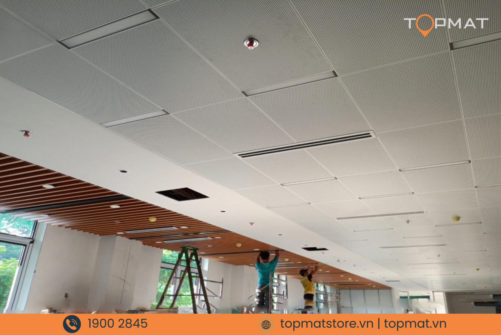 Trần nhôm hook on trong công trình thực tế