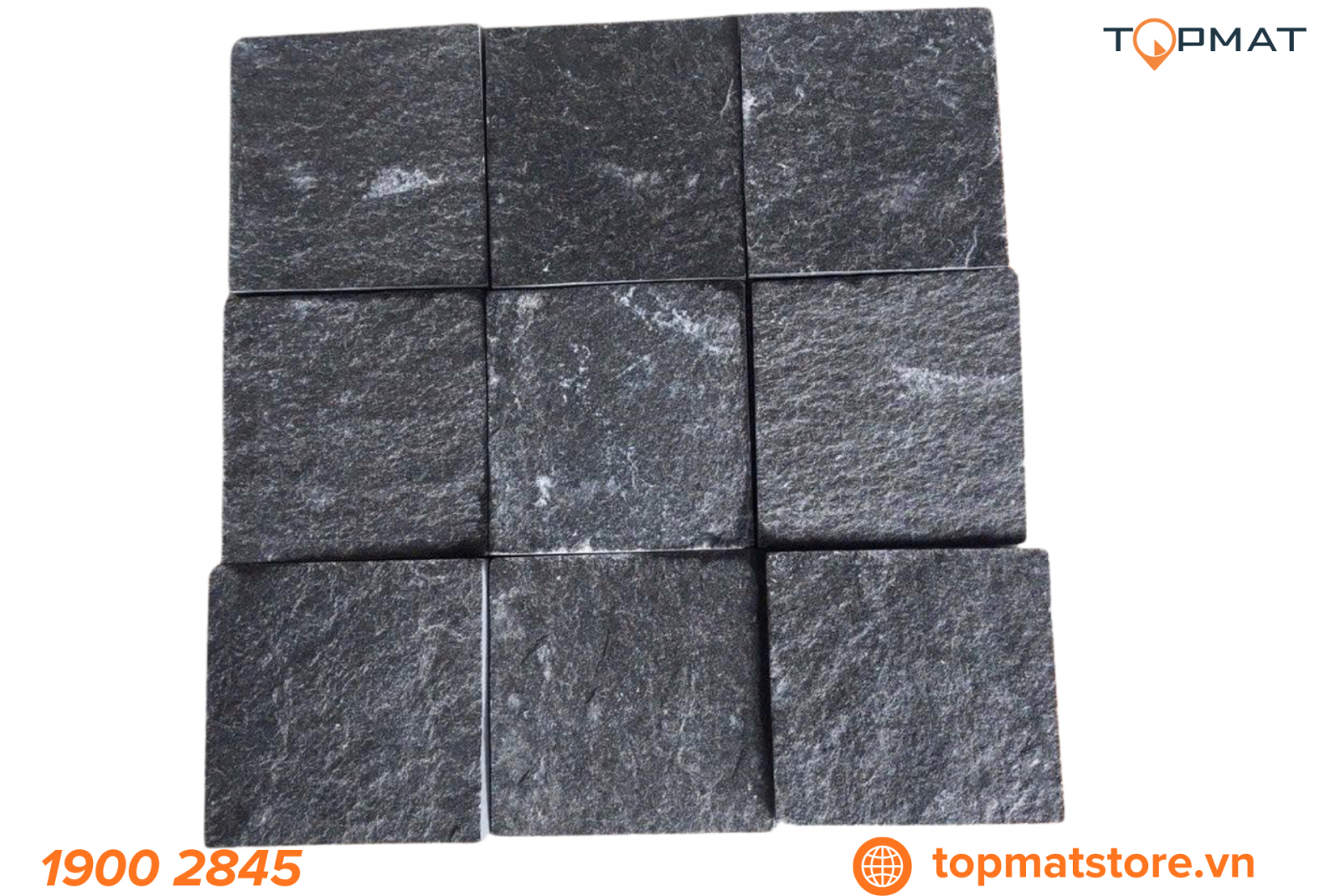 Đá cubic slate đen tự nhiên kích thước 10x10x5cm