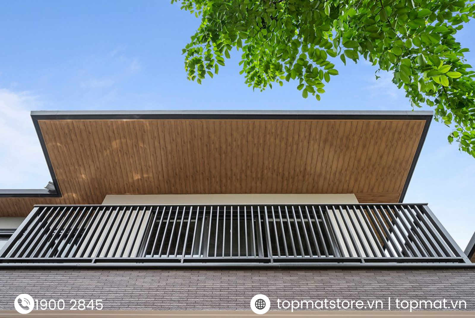 Trần nhôm C-Shaped 100 vân gỗ hiện đại