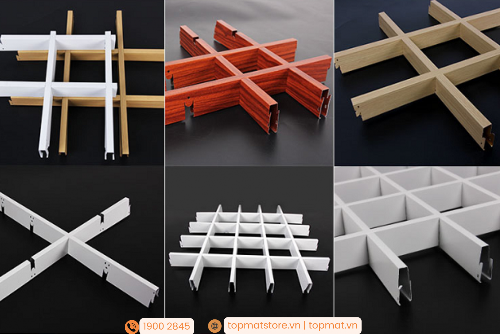 Các mẫu trần nhôm caro 