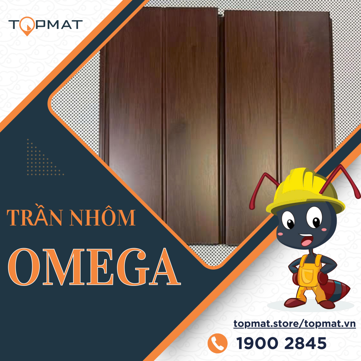 Tấm trần nhôm Omega vân gỗ chân thật