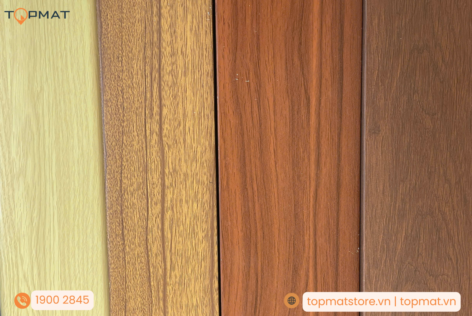 Topmat cung cấp trần nhôm giả gỗ đa dạng mẫu mã, màu sắc vân gỗ