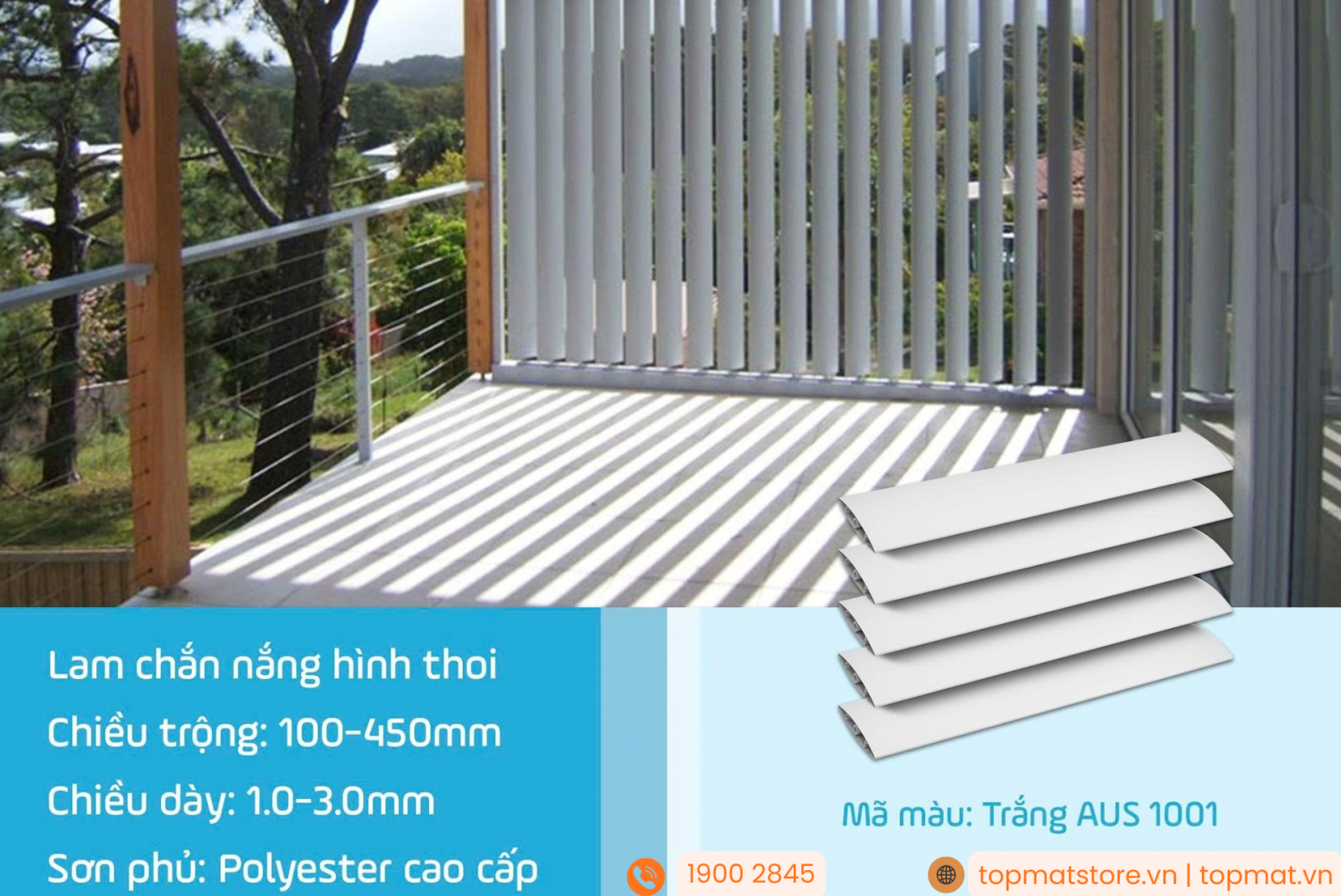 Lam nhôm chắn nắng hình thoi 