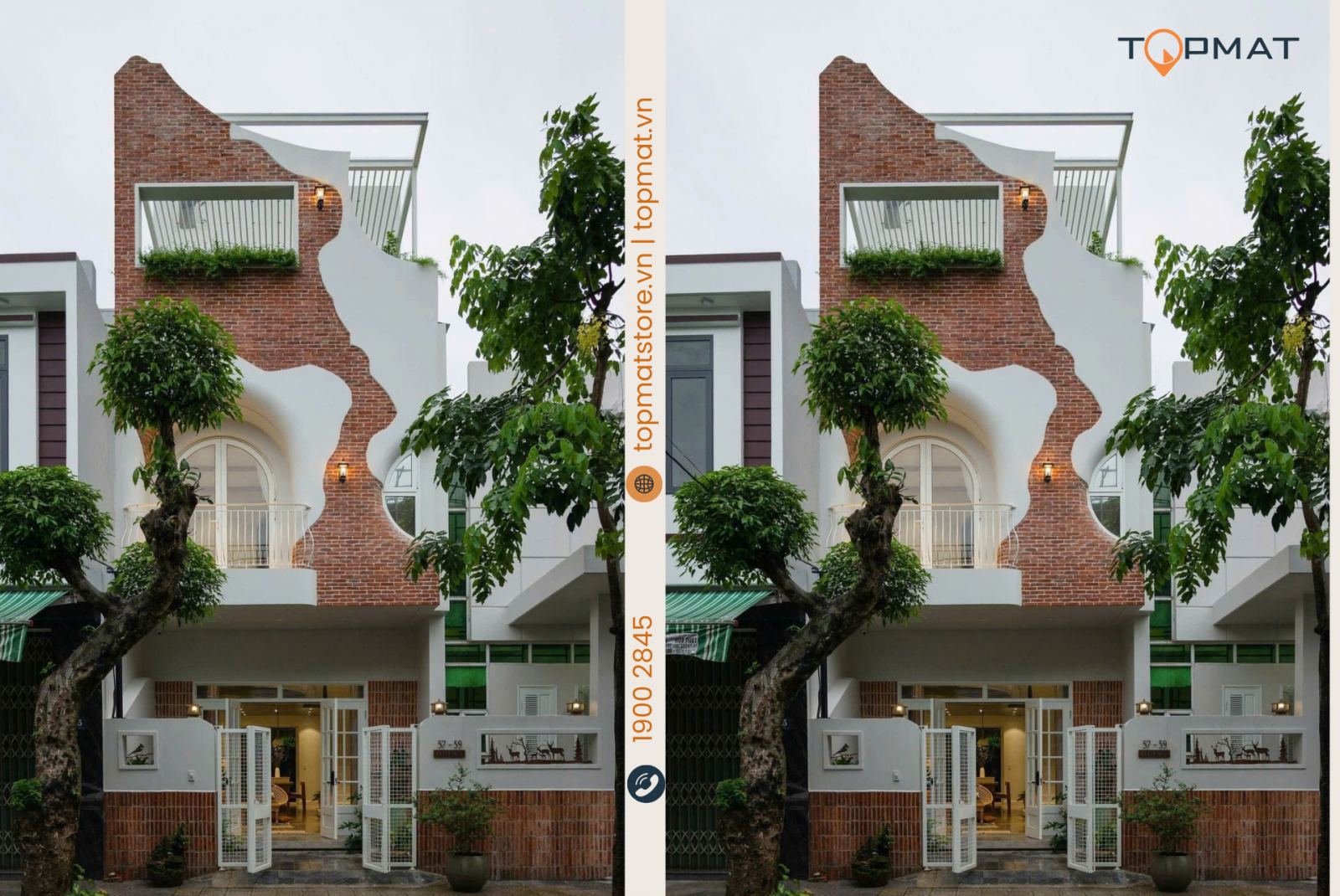 Gạch thẻ giả cổ ốp mặt tiền độc đáo