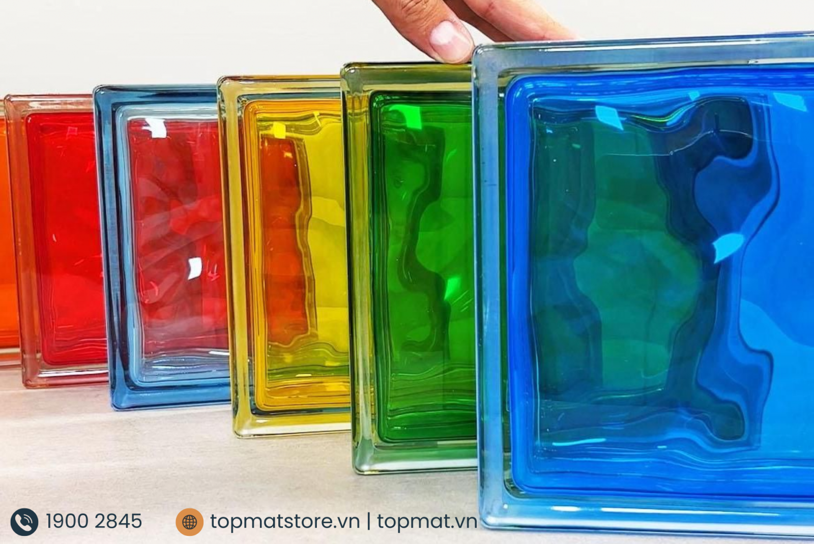 Các mẫu gạch kính màu trơn 200x200