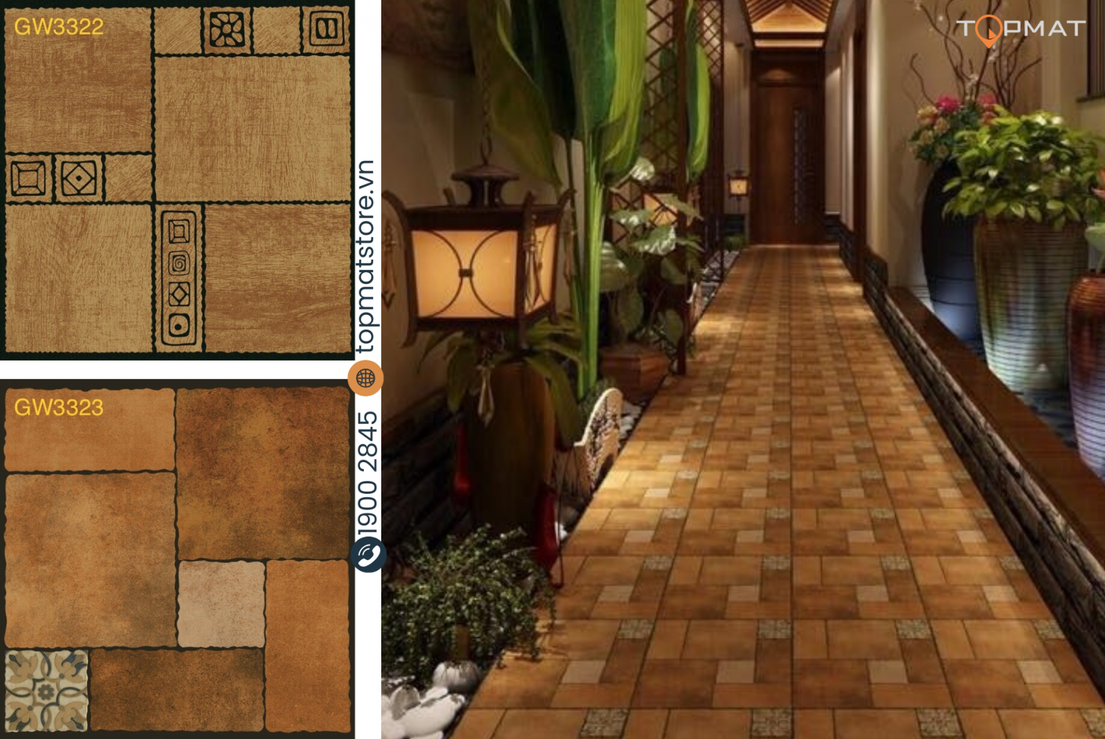 Các mẫu gạch giả cổ lát nền granite 