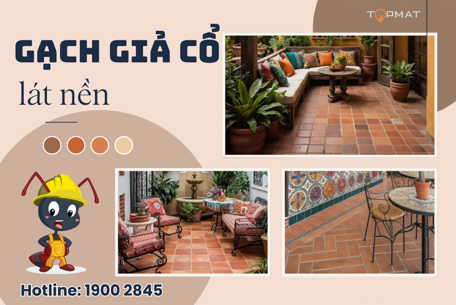 Gạch giả cổ lát nền mang dấu ấn thời gian