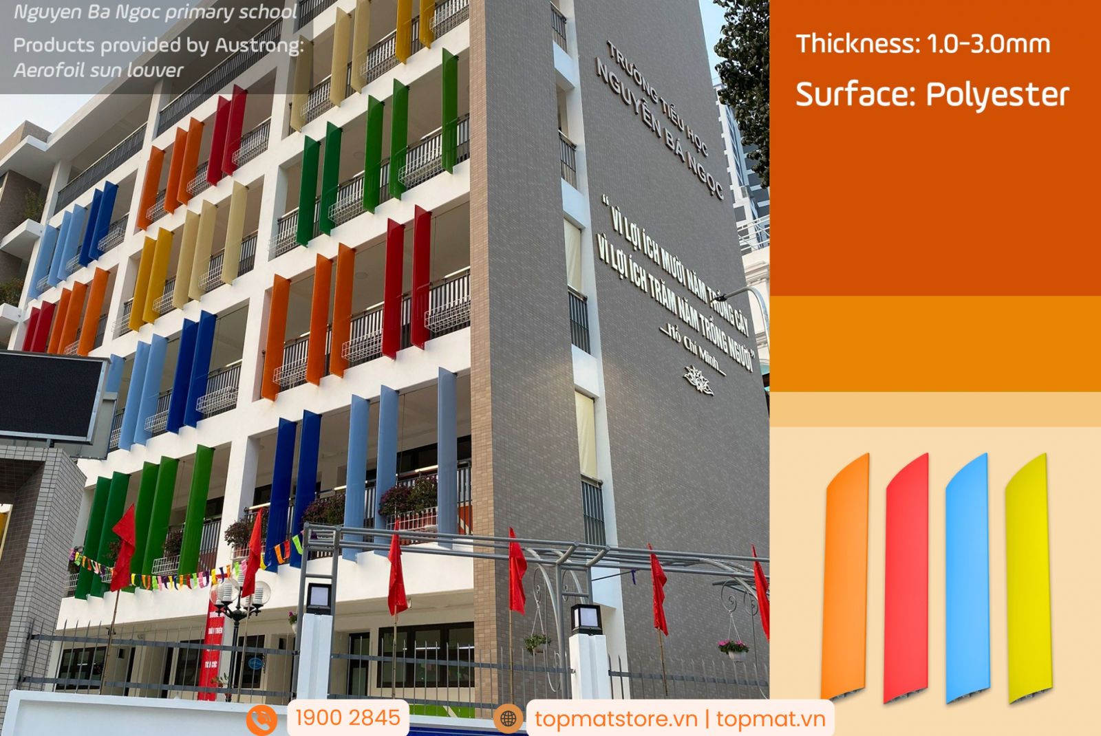 Các mẫu lam nhôm đa sắc trang trí trường học mang lại không gian sáng tạo